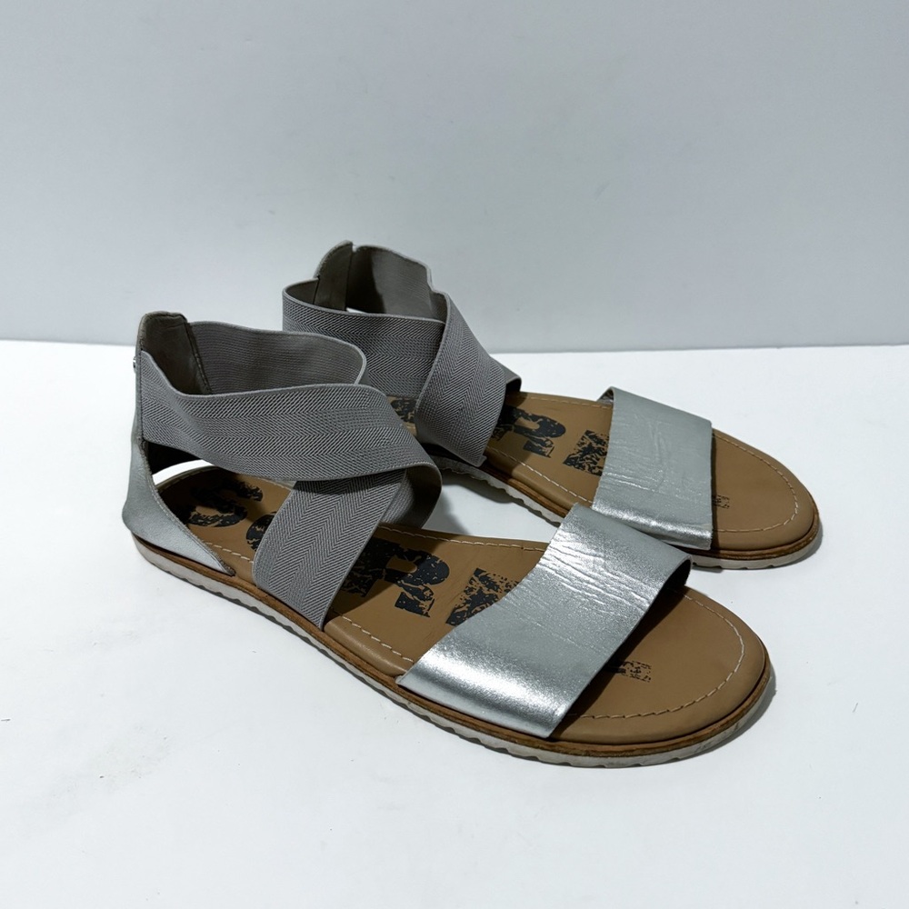 Sorel Ella Metallic Leather Open Toe Sandals